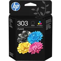 HP 303 -mustekasettipakkaus, 4 ml, musta/väri, 2 kpl