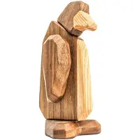 FableWood - Puufiguuri Pingviini 13 cm Pähkinä/Saarni