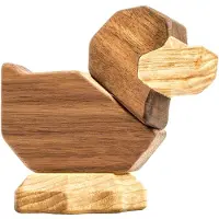 FableWood - Puufiguuri Ankanpoikanen 8 cm Pähkinä/Saarni