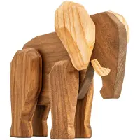 FableWood - Puufiguuri Isä norsu 16 cm Pähkinä/Saarni