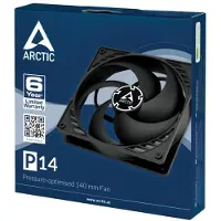 Arctic P14, Tuuletin, 14 cm, 1700 RPM, 0,3 soni, 123,76 m³/h, Musta (ACFAN00123A)