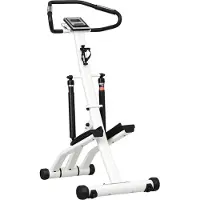 SPORTNOW Stepper kahvalla, 12 vastusta, LCD, musta/hopea