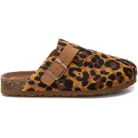 Xti for woman. 14287106-LEOPARDO Clogs 142871 brown (39), Leather, Flat, None, Casual, Animal Print
