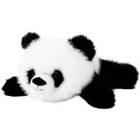 Teddykompaniet Liggande Panda, Svart/Vit - Black - 28 CM
