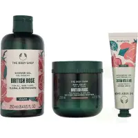The Body Shop G3 Small British Rose Giftset 140 ml Hand Cream 30ml/Body Butter 50ml/Shower Cream 60ml