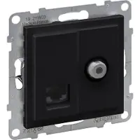 Legrand Suno F + Rj45 Cat.6 Utp Musta Tietokone-antenniliitäntä