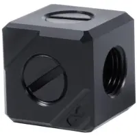 Alphacool Eiszapfen connection terminal 5-way, G1/4 IG, Black Acetal