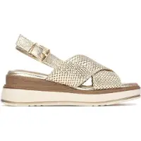 Xti for woman. 14525201-ORO Sandals 145252 gold (37), Fabric, 3 to 5 cm, Buckle, Casual, Sport