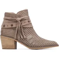 Refresh for woman. 17518004-TAUPE Leather Ankle Boots 175180 brown (37), 3 to 5 cm, Suede, Zip, Casual