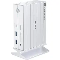 D-Link DUF-E01/E, Langallinen, Thunderbolt 4, 3,5 mm, 10,100,1000 Mbit/s, Valkoinen, MicroSD (TransFlash), SD