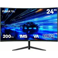 Nilox Pelimonitori Curvo 24" - NXM24CRV2001 - Full HD 200Hz - VA 1ms - HDMI/DP