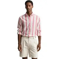 Gant Reg Cotton Linen Stripe Shirt - Pink - XXXL