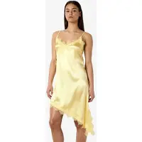 Noisy May Nmsofie S/L Satin Lace Dress /Tnt8 - Yellow - XL