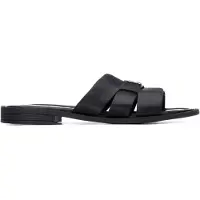 Carmela for woman. 16305904-NEGRO Leather Sandals 163059 black (37), Flat, None, Casual