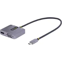 StarTech.com USB-C–HDMI/VGA-monitoimisovitin 3,5 mm:n ääniliitännällä, 4K 60 Hz HDR, 100 W Power Delivery - USB-C-monitoimivideoadapteri, harmaa