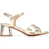 Xti for woman. 14534401-ORO Sandals 145344 gold (37), Fabric, 5 to 8 cm, Buckle, Casual, Party, Sport