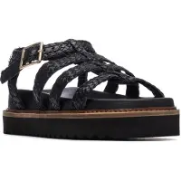 Carmela for woman. 16303001-NEGRO Leather Sandals 163030 black (38), 1 to 3 cm, Buckle, Casual
