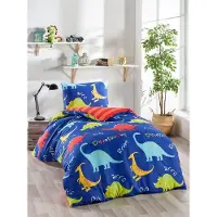 L'essentiel Maison Eponj Home lasten Pussilakana setti Dinosaurs, 140x200 cm, 2 osaa