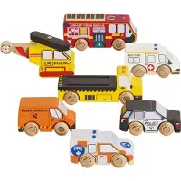 Le Toy Van Pelastusajoneuvo- ja helikopterisetti - 7 osaa