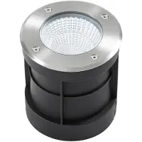 Arcchio LED-lattia-upotusspotti Thentos, Ø 12 cm, 60°, nikkeli, IP67 Thentos, Alumiini/harmaa/sinkki, Ruostumaton teräs