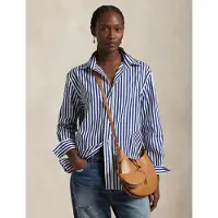 Ralph Lauren Oversize Fit Striped Cotton Shirt - Navy - M