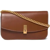 Ralph Lauren for woman. 427P04993001 Brown leather Polo ID chain bag wallet (OSFA), Casual