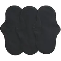 Imse Vimse Sanitary Pads Active Regular, Black 3-Pack - Black - ONE SIZE