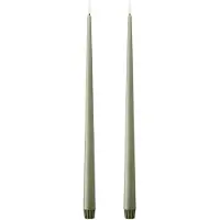 Ester & Erik Led Taper Candle 40Cm 2-Pack - Green - H:40CM