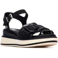 Xti for woman. 14524003-NEGRO Sandals 145240 black (36), Fabric, Flat, Buckle, Casual, Sport