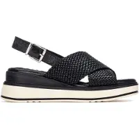 Xti for woman. 14525202-NEGRO Sandals 145252 black (37), Fabric, 3 to 5 cm, Buckle, Casual, Sport