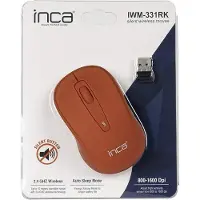 Inca IWM-331RK, Molempikätinen, Optinen, Langaton RF, 1600 DPI, Punainen