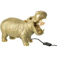 J-Line Table Lamp Hippopotamus Resin Gold Colored - Gold - ONE SIZE