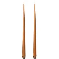 Ester & Erik Led Taper Candle 40Cm 2-Pack - Brown - H:40CM