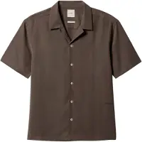 Calvin Klein Ss Camp Collar Drapey Lyocell Ea - Brown - XS