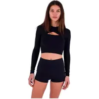 Hurley Max Solid Rib Cropped Cross Yoke Pitkähihainen Rash Guard