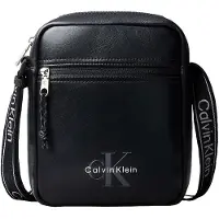 Calvin Klein Olkalaukku 'Monologo Webbing Strap' harmaa / musta / valkoinen