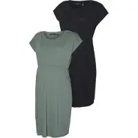 Vero moda Maternity Vmmluna Ss Short Dress 2-Pack - Black - S