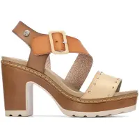 Refresh for woman. 17520802-BEIGE Sandals 175208 brown (40), 5 to 8 cm, Buckle, Casual
