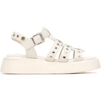 Xti for woman. 14523802-HIELO Sandals 145238 off-white (37), Flat, Buckle, Casual