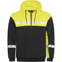 Projob 7104 Hoodie 1/2 Zip 7104 Hoodie 1/2 Zip 9910-Viz Black/Yellow XL
