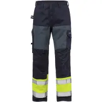 Fristads Palosuojatut high vis housut lk 1 2587 FLAM Huomiokeltainen/Laivastonsininen C154