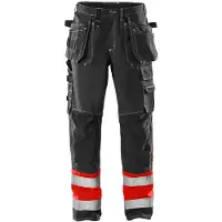 Fristads High vis rakentajan housut lk 1 247 FAS Huomiopunainen/Musta C148