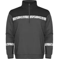 Projob 7102 Sweatshirt 1/2 Zip 7102 Sweatshirt 1/2 Zip 9910-Viz Grey/Black XXL