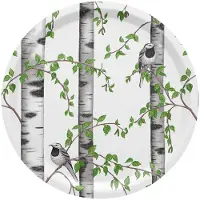 Arvidssons - Björkdungen Tarjotin 31 cm Offwhite/Vihreä