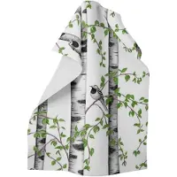 Arvidssons - Björkdungen Keittiöpyyhe 46x70 cm Offwhite/Vihreä