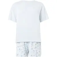 Hunkemoller Pyjamashortsit 'Daisy' pastellinsininen / vaaleansininen / vihreä / valkoinen