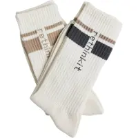 Rethinkit Studios Striped Crew Sock 2Pack - Beige - ONE SIZE