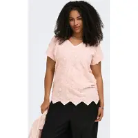 ONLY Carlulu S/S V-Neck Top Box Jrs - Pink - 46-48