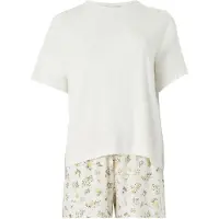 Hunkemoller Pj Ss Short Vis Daisy - Cream - XL