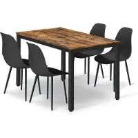 Leobert 5-osainen ruokailuryhmä Tessa, 120x60x75 cm, ruskea/musta